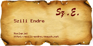 Szili Endre névjegykártya